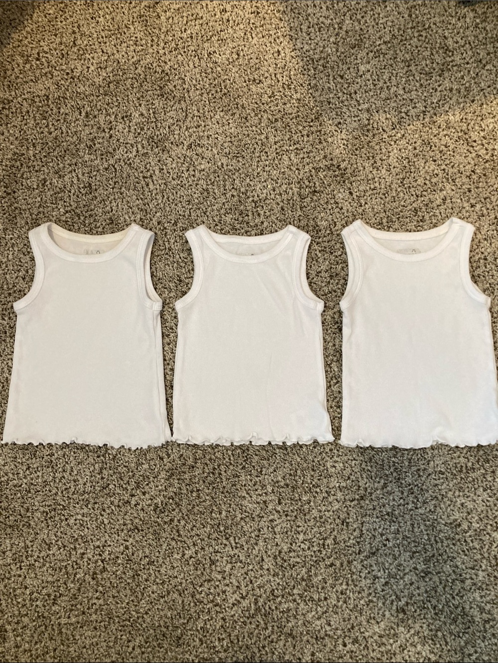 Garanimals White Girls' Ribbed Tank Tops - Set of 3